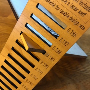 Kerf Tool Test Fit Guides for Laser Designs in 1/8&quot; (3mm) or 1/4&quot; (6mm) Acrylic & Wood - perfect kerf every time - Digital File