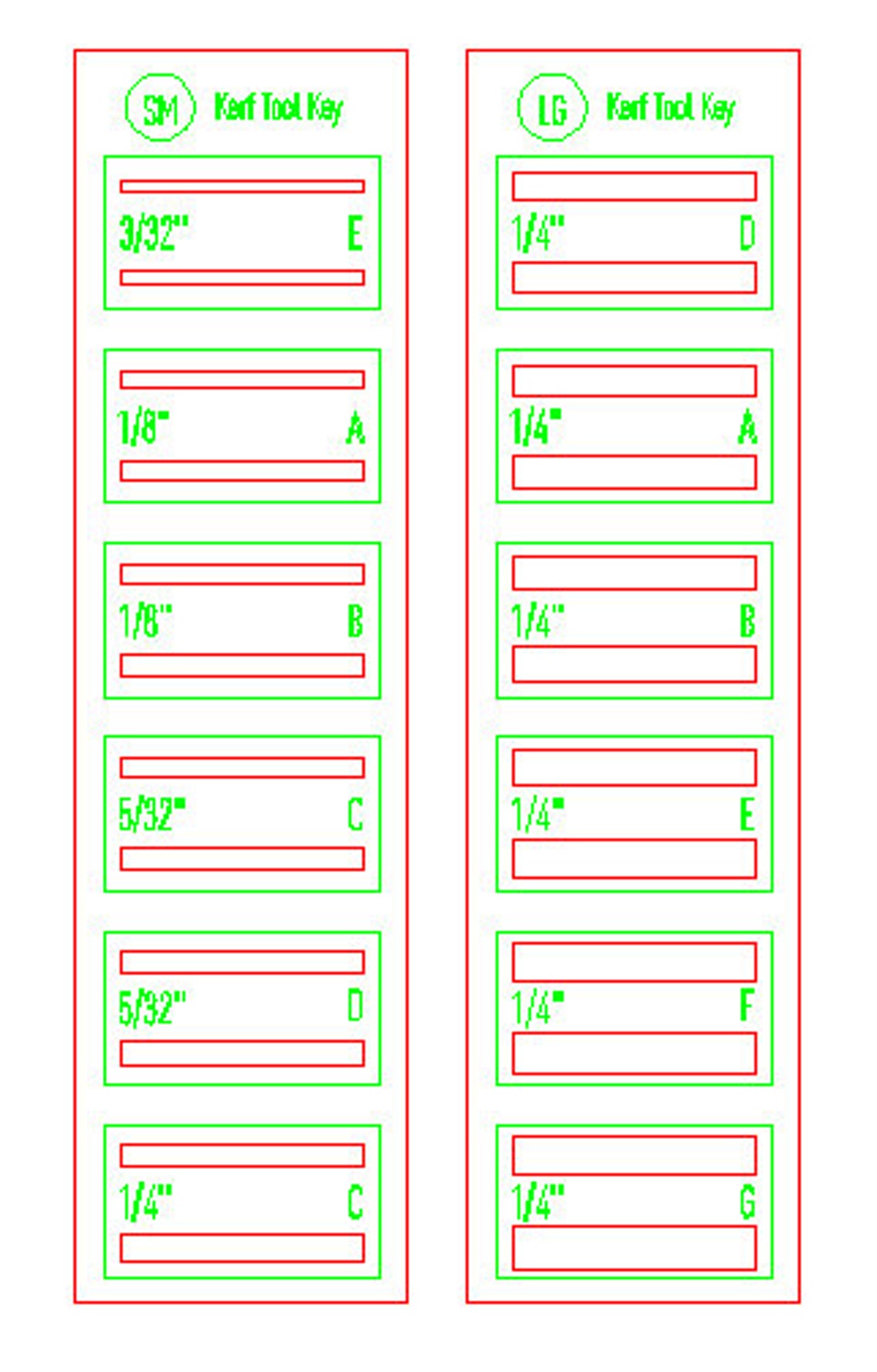 Kerf Tool Test Fit Guides for Laser Designs in 1/8" (3mm) or 1/4" (6mm ...