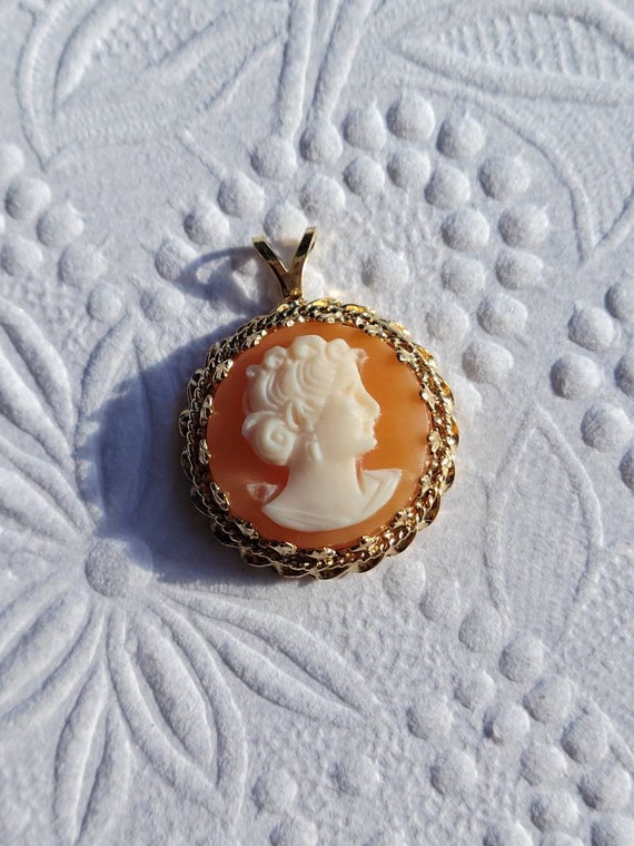 Vintage 14kt Cameo Pendant - image 1