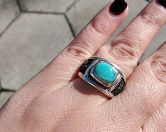 Sterling Silver Turquoise Band