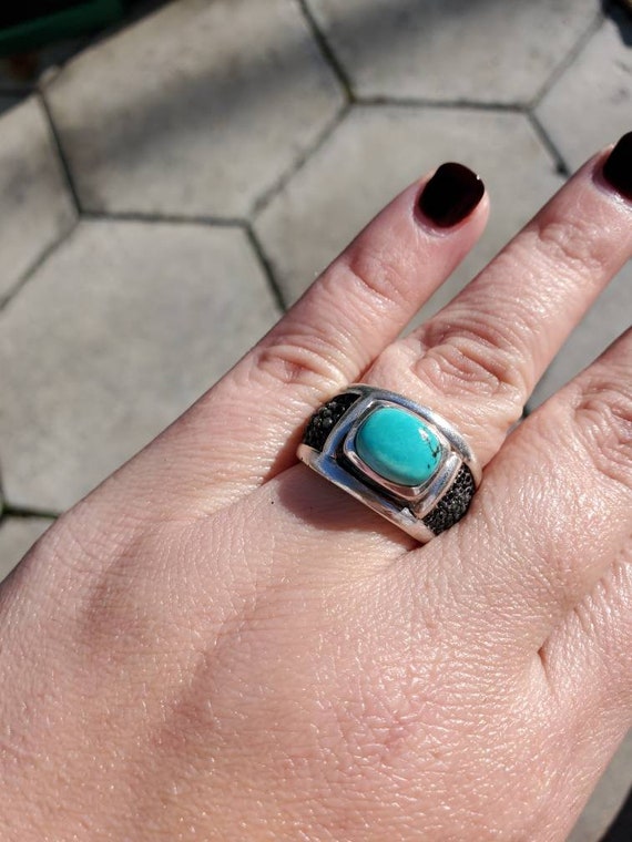Sterling Silver Turquoise Band