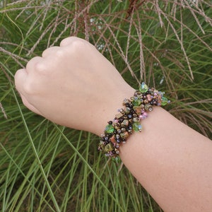 Pulsera de piedra natural con cuentas de mano con cierre de imán