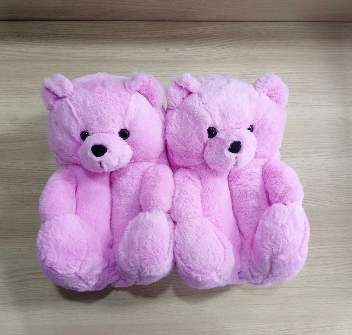 plush teddy bear slippers amazon
