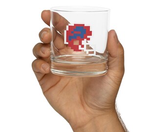 Bills Retro Tecmo Bowl Rocks Glass