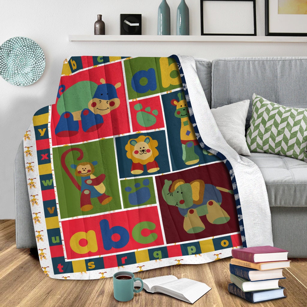 Baby Cute Animals Fleece Blanket Love Animal Fleece Blanket Etsy