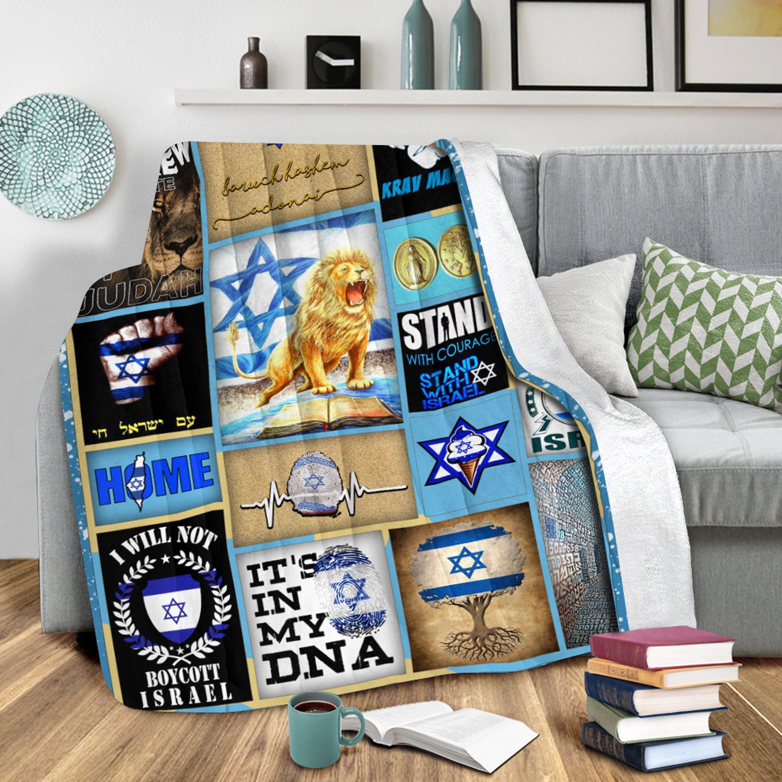 I Love Israel Fleece Blanket Country Lover Blanket Picnic Etsy
