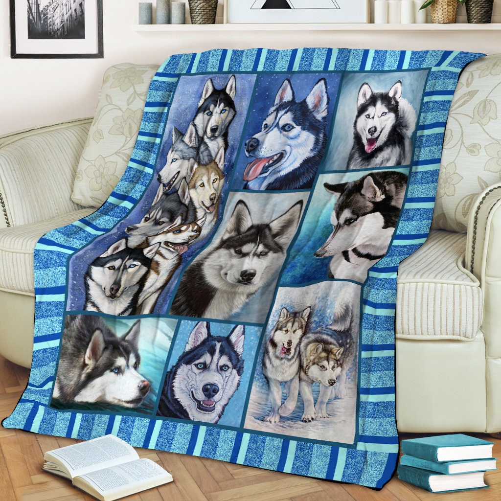 Husky Is So Lovely Fleece Blanket Love Animal Fleece Blanket Etsy