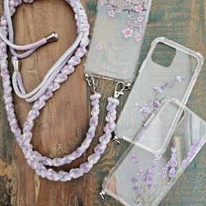 Telefoon schouderband hoesje - telefoon schouderband - tas - camerahandvat - riem telefoonhoesje - lanyard - telefoonband - macrame
