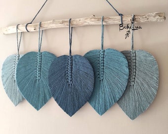 Bohemian Leaf Maxi Hanging Decoration - Macrame Feathers - Wall Hanging - Bedroom - Living Room - Entryway - Hallway - Ombre - Wall - Cozy