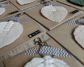Boho LEAF macrame key ring - accessories - bag jewelry - charm