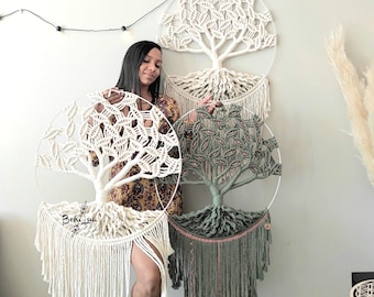 Maxi Tree of Life GUAJUMARU - zen tree of life - dreamcatcher - macrame - cotton - feathers - swing - for the bedroom - home - studio