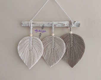 Decoration Bohemian feathers - macrame leaves - bedroom - entrance