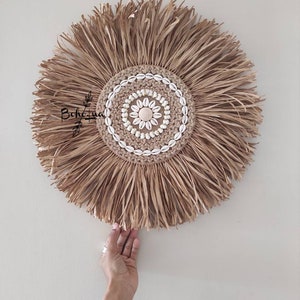 JUJUHAT KAIA decoration raffia exclusive design wall art - bedroom home - natural