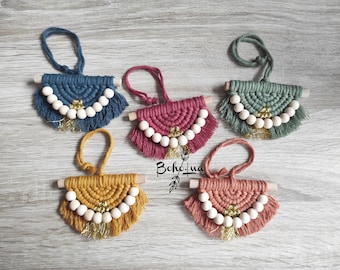 Macrame car aroma diffuser - accessories - woman - gift - essential oil - car mirror - bohemian - natural - handmade