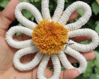 Flower decoration macrame - birth gift - daisy - baby room - flower - baby room - baptisms - birthday
