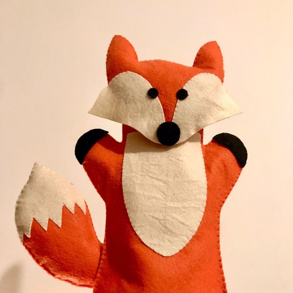 PDF Puppet pattern, fox puppet pattern, DIY kids puppet, montessori toy, felt puppet pattern. Felt Toys. Easy felt toys.