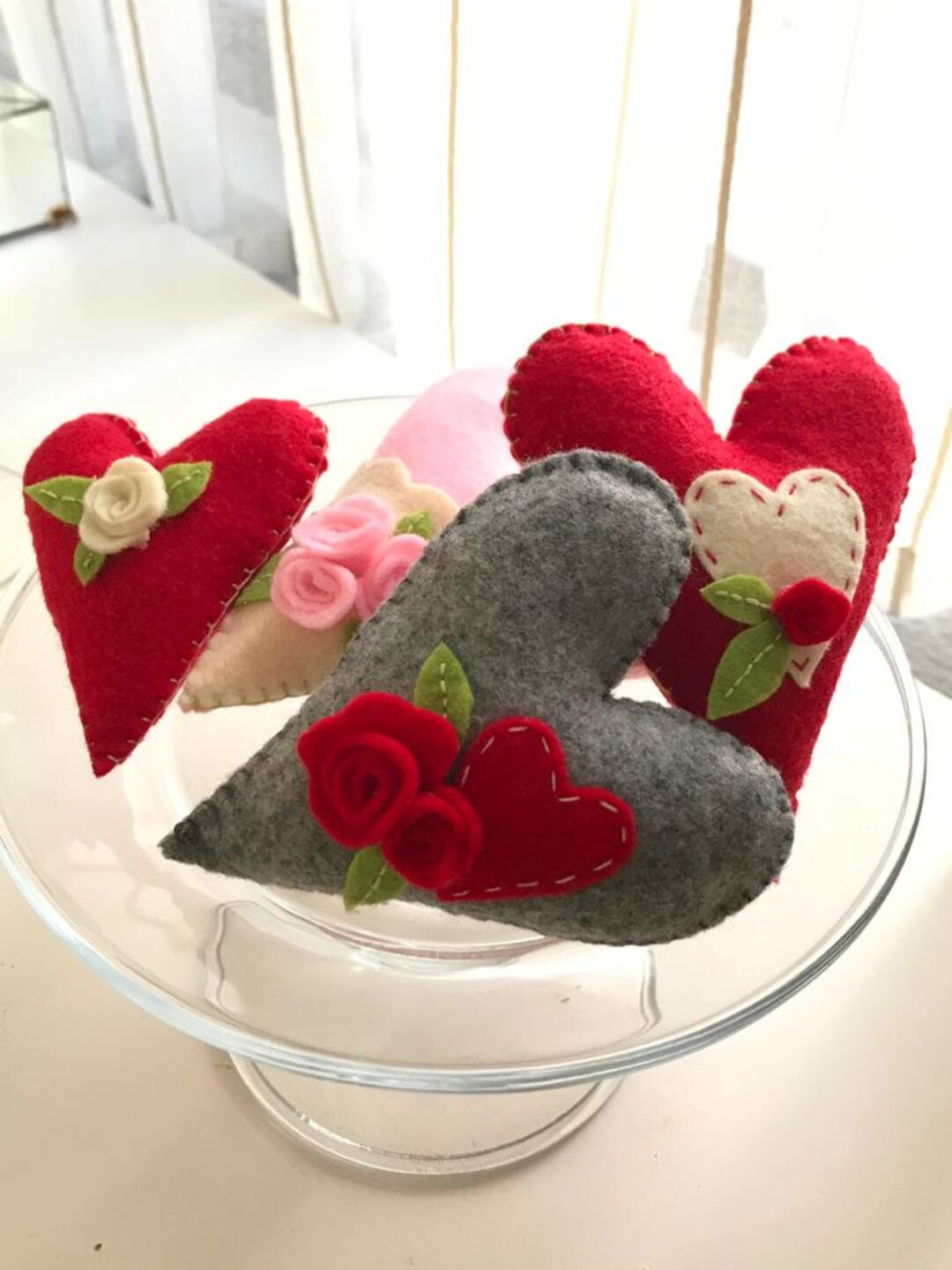 Pdf Heart Felt Pattern, Felt Heart, Felt Heart Ornament, Felt Ornament ...