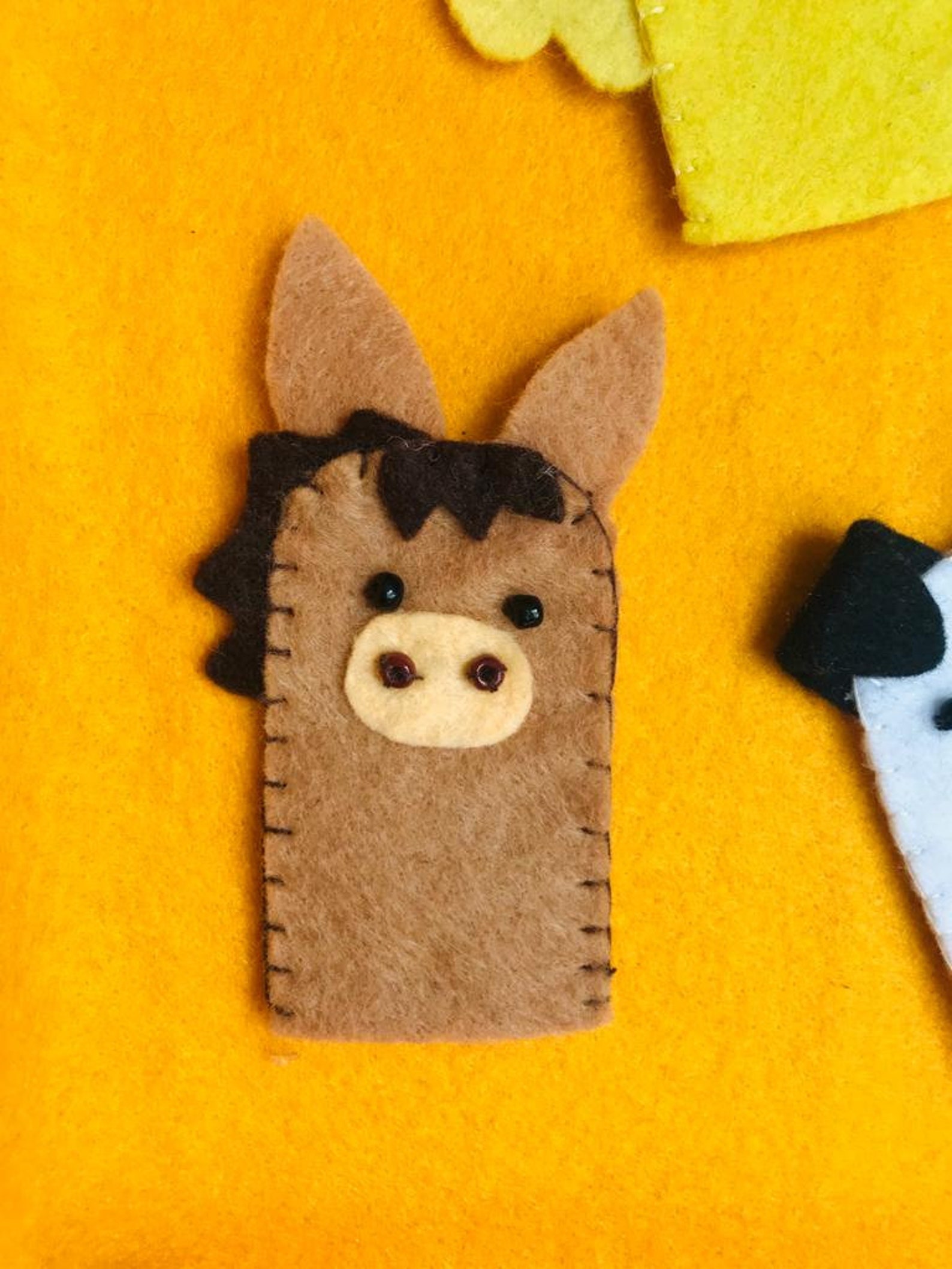 PDF PATTERN for Baby Felt Finger Puppets, Farm Finger Puppets, Felt