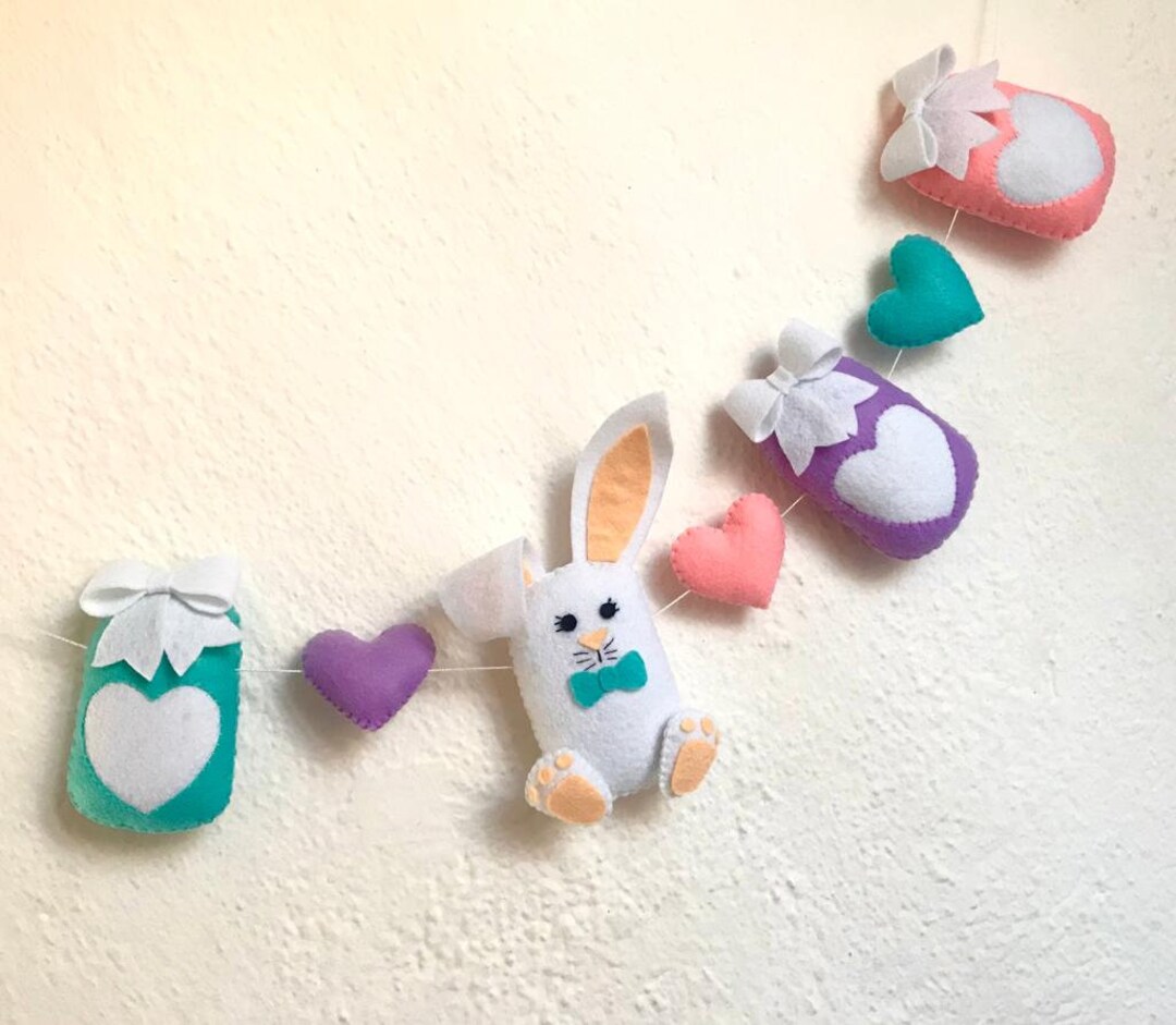 PDF Pattern Easter Garland, Bunny and Easter Eggs, Felt Easter Eggs ...