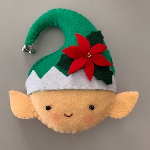 PDF Elf pattern, pdf diy pattern, felt christmas ornament, christmas felt ornament.