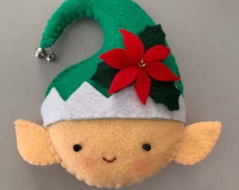 PDF Elf pattern, pdf diy pattern, felt christmas ornament, christmas felt ornament.