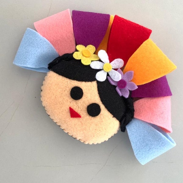 Mexican felt ornament, PDF felt pattern, Mexican felt pattern, Mexican felt doll, mexican felt brooch