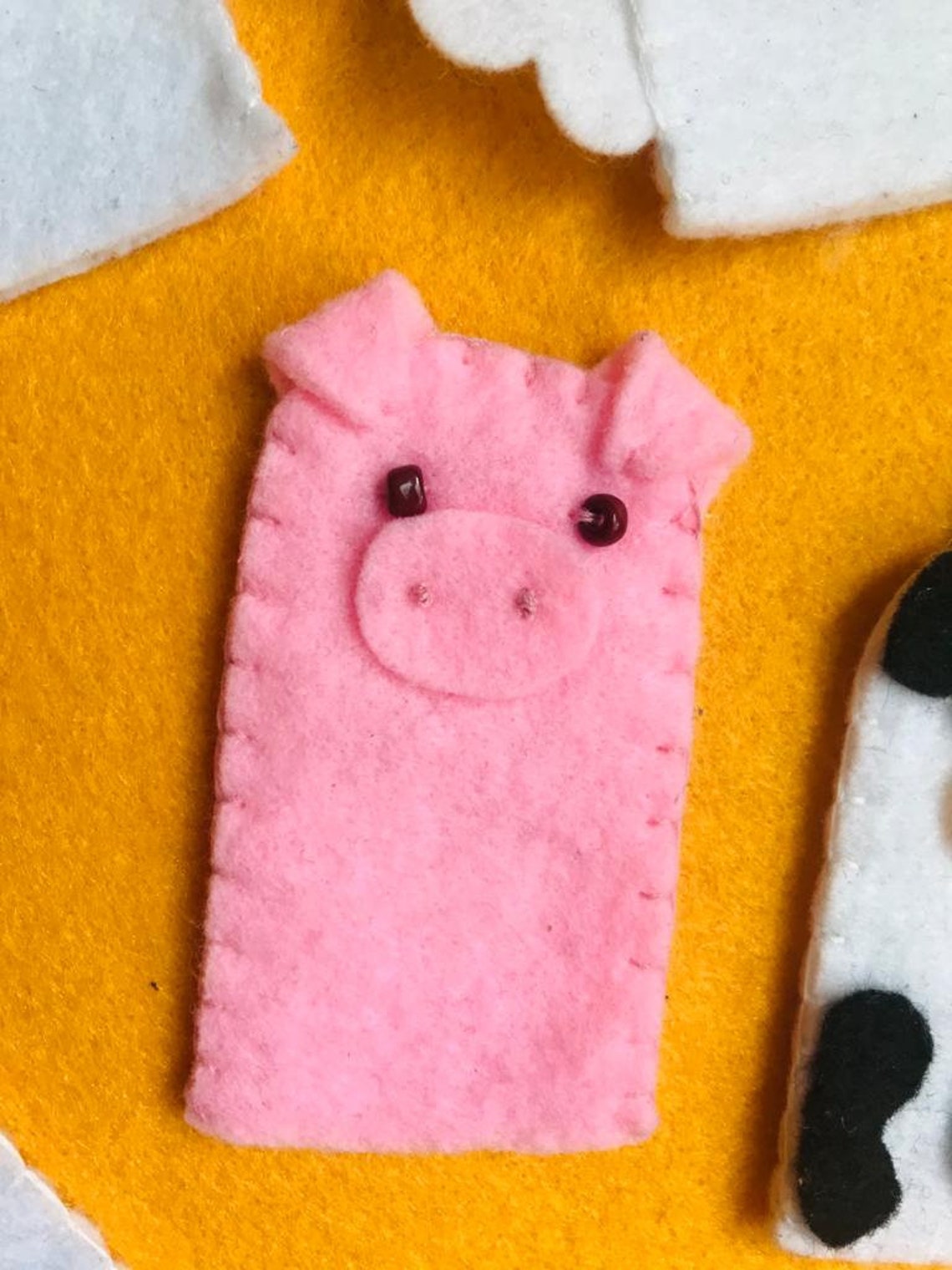 PDF PATTERN for Baby Felt Finger Puppets, Farm Finger Puppets, Felt