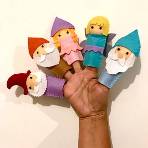 Felt Finger puppet fairy tale characters, PDF patterns, finger puppets patterns, felt patterns, felt toys.