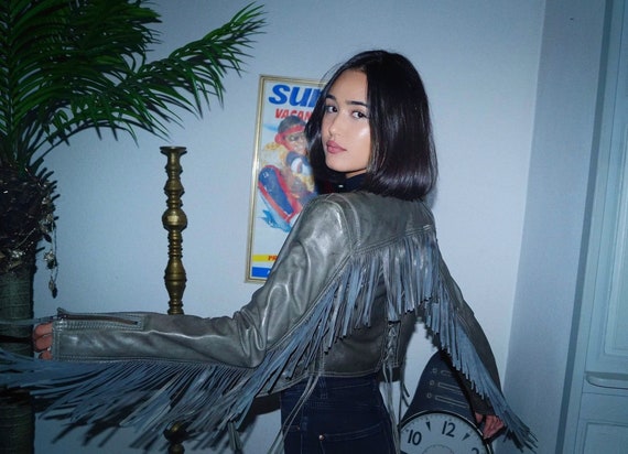 Fringed leather jacket