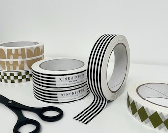Kompostierbares Papierband mit schwarzen Streifen