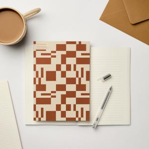 A5 Notebook Liniert Glatte Seiten Missmatch Tile Design Cinnamon Nachhaltiger Luxus UK Made Schreibwaren