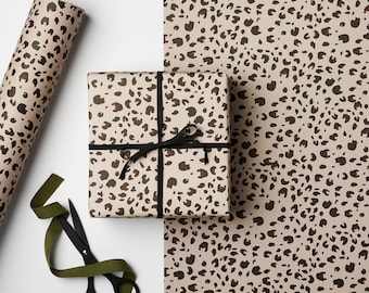 Cream Leopard Print Gift Wrap (3 Folded Sheets)