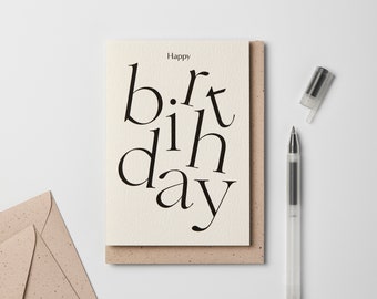 Happy Birthday Serif Greeting Card