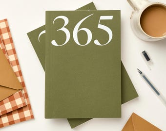 Undatierter A5 Planer 365 Tagebuch Moosgrün Foiled Cover Nachhaltiger Luxus Eco Schreibwaren UK Made