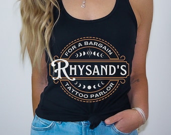Rhysand Tattoo Parlor Tank Top ACOTAR Tank Top Acotar Merch Gift Acomaf Acowar Sarah J Maas Merch Clothing Night Court Tank Rhysand Shirt