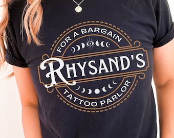 Rhysand Tattoo Parlor Shirt Comfort Colors ACOMAF Shirt Rhysand Shirt ACOTAR Night Court Merch Gift Clothing Sarah J Maas Booktok Shirt Tee