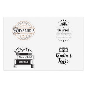 ACOTAR Stickers A Court of Thorns and Roses Sticker Sheet Rhysand Tattoo Parlor Sticker Suriel Tea Co Sticker House of Wind Book Club Decal