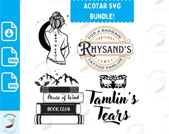 ACOTAR Svg Bundle 2 | 16 Svg & Png Files Acotar Svg for Cricut Night Court Png A Court of Thorns and Roses Svg Bookish Svg Rhysand Tattoo