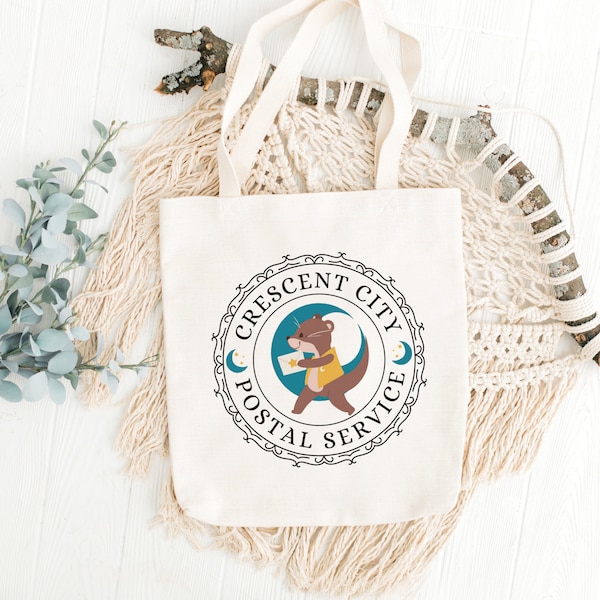 Bolsa de asas de Crescent City Bolsa de asas del servicio postal de Crescent City Otter Regalo de Merch de Crescent City Merch de Sarah J Maas Bolsa de asas ACOTAR Bolsa de asas Bookish