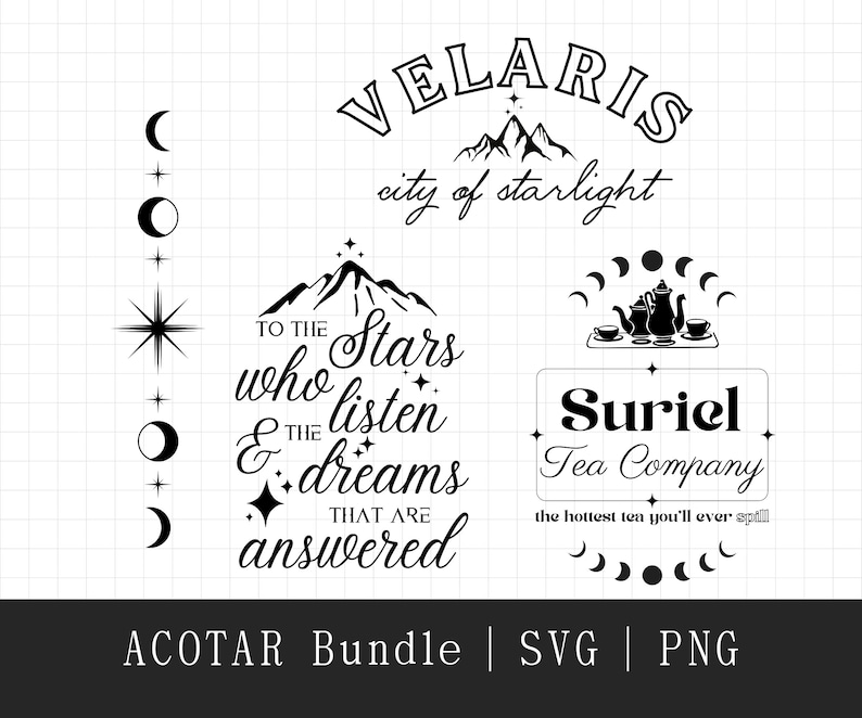 ACOTAR Svg Bundle 16 Svg & Png Files Acotar Svg for Cricut Night Court ...