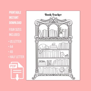 Book Tracker Printable Bookshelf Reading Tracker 75 Books Monthly Yearly Reading Challenge 2025 Reading Log Books to Read Planner Insert PDF
