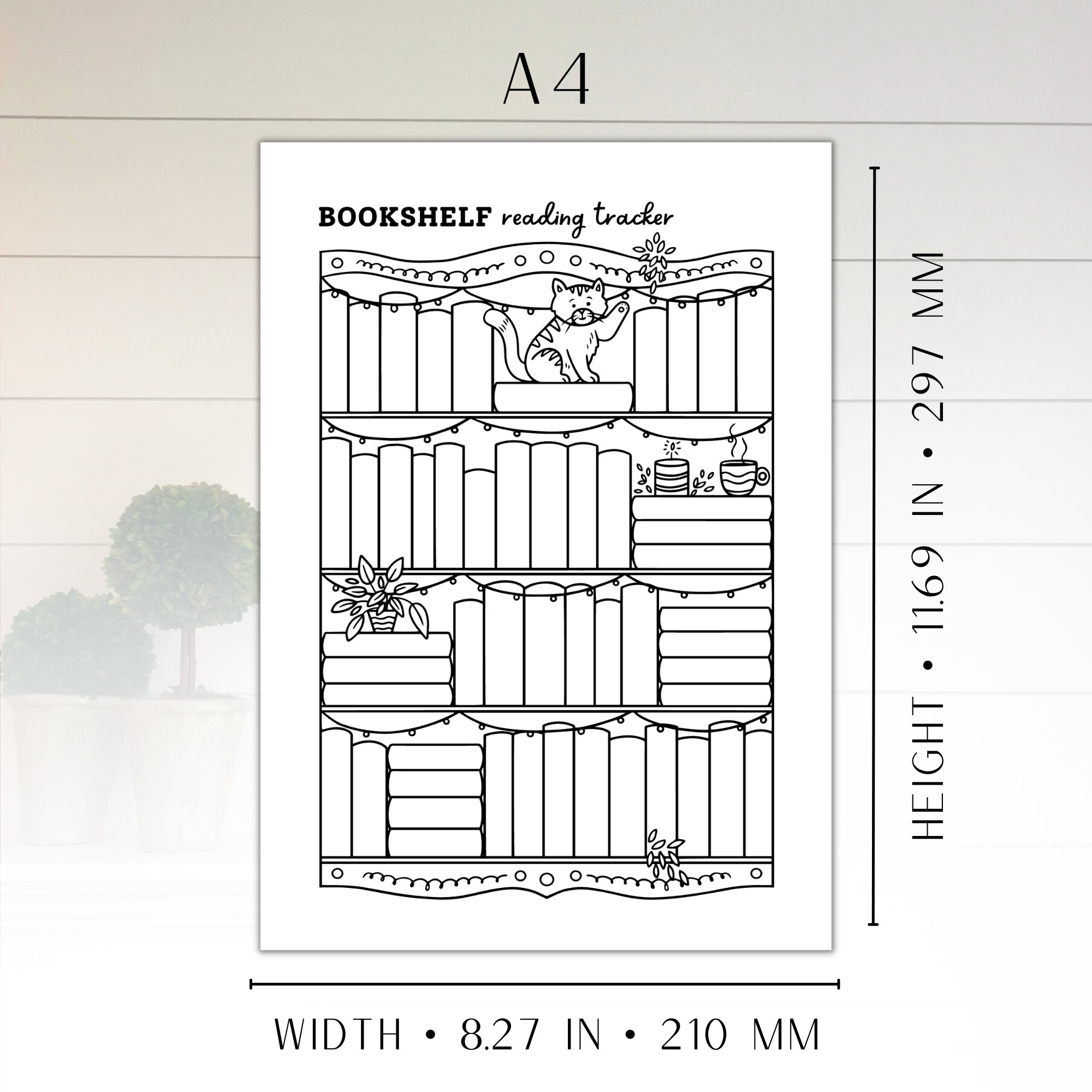 Book Tracker Printable Bookshelf Reading Tracker 52 Books Monthly ...