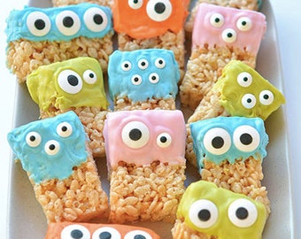 Monster Candy Dipped Rice Crispy Treats