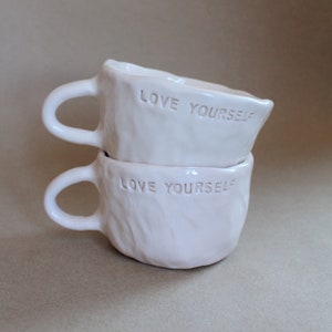 Handmade Ceramic Quoted Simple Pottery Mug (1 MUG)