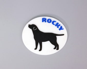 Personalised Labrador magnet - Custom made magnet with pet name - Dog silhouette fridge magnet