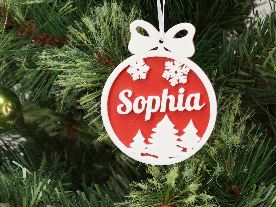 Personalised Christmas Tree Bauble With Name Custom Name Etsy Hong Kong