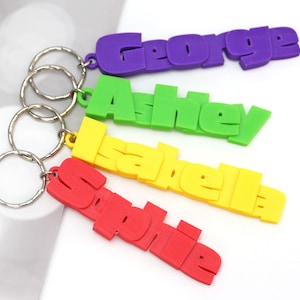 Custom name bag charm (Style 5) - School bag tag - Personalised name keychain