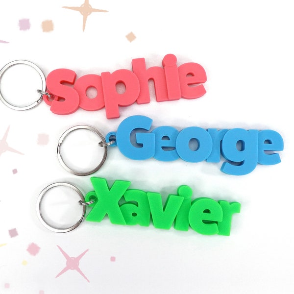 Personalised school bag tag (Style 6) - Custom kids bag charm - Personalised name keyring