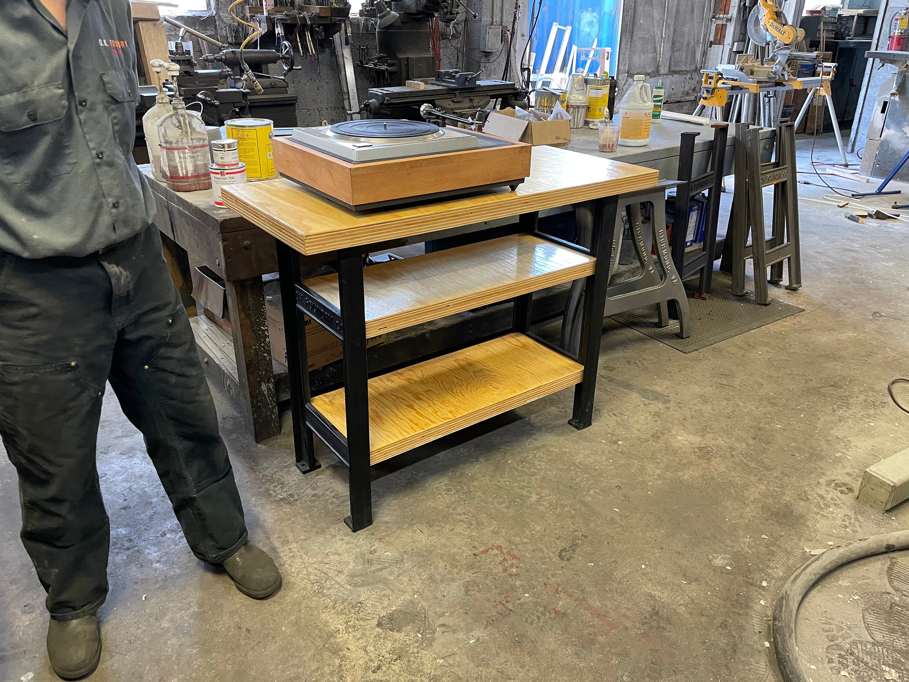 Cast Iron Vinyl Audio Console Leg Set two Sets of Legs Vinyl Record ...