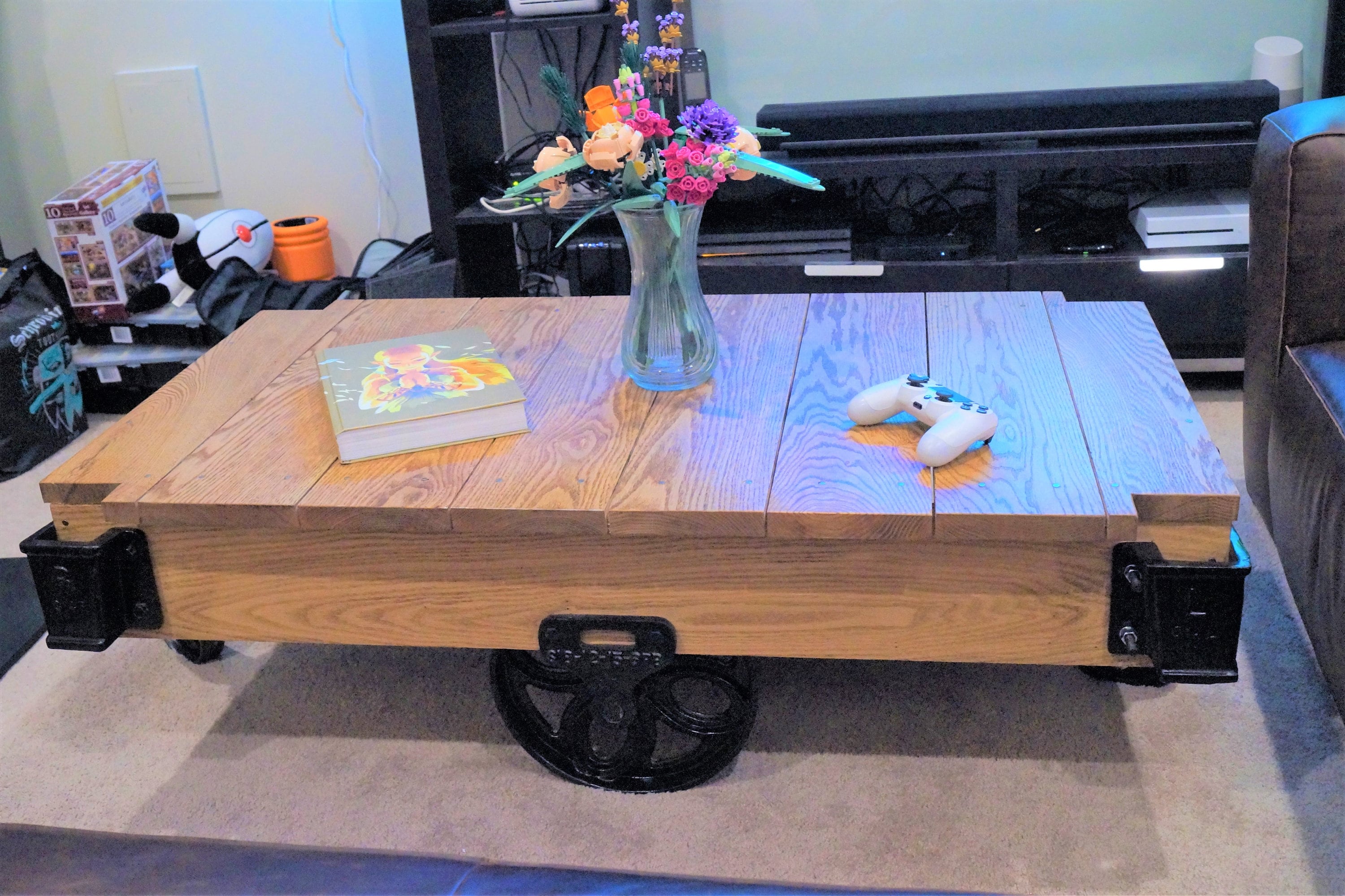 Industrial railroad on sale cart coffee table